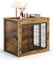 The Fellie Dog Crate with Soft Cushion, Furniture Style Small Dog Crate, Heavy-Duty Dog Cage End Table, Double Doors Dog House, Wooden Dog Crate with Adjustable Feet, 69x51x60cm, Rustic Brown