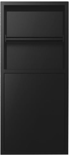 WIGING Edelstahl Duschnische, Eingebettet Badezimmer Lagerregal, Wand Einbau Toilettennische, Mülleimer Toilettenpapier-Nische Für Shampoo(Black,20x12.5x38cm/7.87x4.92x14.96in)