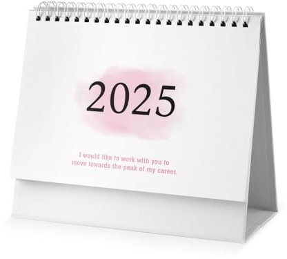 Calendrier de Bureau 2024-2025, 19x16cm Calendrier à Rabat Debout pour l'Année Académique Allant de Juillet 2024 à Décembre 2025 pour l'École le Bureau et la Maison (Dégradé de Rose)