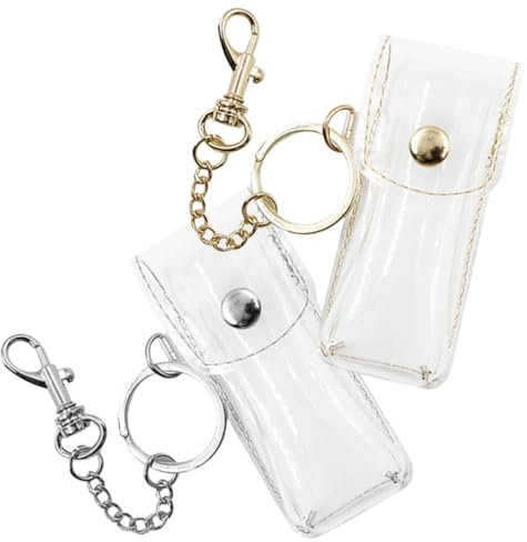2 Stück Lippenstift-Schlüsselanhänger-Halter Transparenter Lippenbalsam-Organizer Taschen Lippenstift-Schlüsselanhänger Handtaschen-Anhänger Für Reisen Party Urlaub
