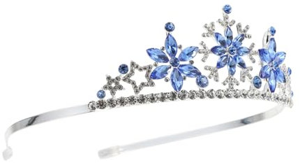 Beatifufu Schneeflocken Krone Haarschmuck Für Kinder Glänzendes Stirnband Zur Geburtstagsfeier Legierungskrone Für Mädchen Exquisites Party Zubehör in Blau