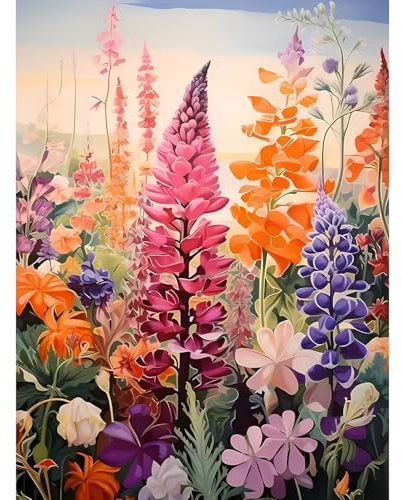 DPIDEA Pintura de diamante, 5D Diamond Painting Flores Kit de pintura con diamantes, DIY Diamond Painting Adultos para la Decoración 30x40 cm