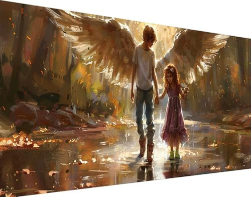 DIY 5D Diamond Painting Engel, Diamond Painting Erwachsene Groß XXL 100x200cm FlüGel Diamant Painting Bilder Kinder Stickerei Kreuzstich Basteln Painting Set, Wand Zimmer Deko Geschenke für Damen 7-9