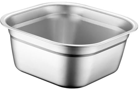STOBAZA Stainless Steel Square Basin Deep Bowl Heavy Duty Vegetable Washing Bowl