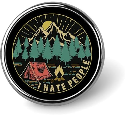 Brosche mit Aufschrift „Camping und Wandern für Damen und Herren, süßes Abzeichen, Kragen, Anstecknadeln für Rucksäcke, Kleiderzubehör