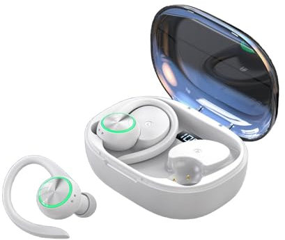ANC Sports Bluetooth Earbuds, Wireless In-Ear 30H Playtime Hi-Fi Sound IPX7 Waterproof USB-C Fast Charge, for Gym Running Commuting (White)