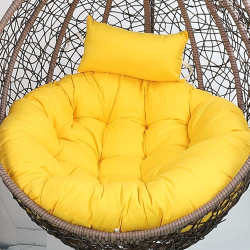 Aocase Egg Chair Cushion with Headrest Pillow, Soft Removable Swing Pad Hanging Chairs, Hammock Chairs Pads, and Hanging Basket Cushions Replacement for Outdoor Indoor,NO11,120cm