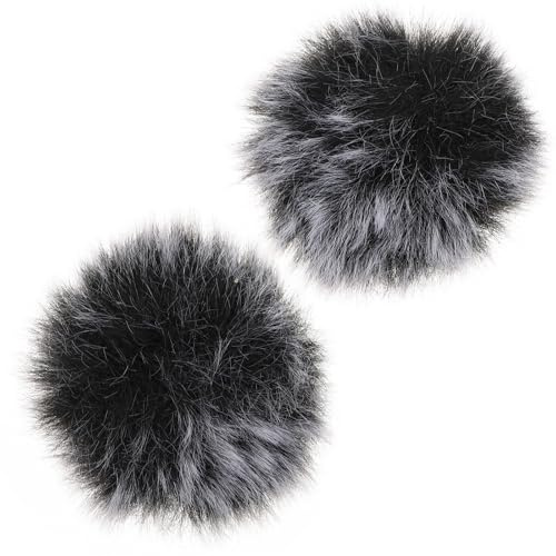Milisten Windproof Microphone Covers 2pcs Black Easy to Put and Remove with Imitation Plush Material Protecting Microphone from Spit, Suitable for Recording and Office Use
