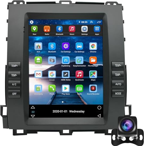 Estéreo Para Coche CarPlay De 9,7 Pulgadas Con Doble DIN Para Le-xus GX470 To-yota Land Cruiser Prado 120 2002-2009 Con Android Auto Radio GPS Bluetooth Mirror Link SWC Bluetooth (Color:8-Core 6+128G)