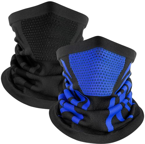 Kiiwah 2 Stück Schlauchschal Herren Damen, Winddicht Multifunktionstuch Atmungsaktiv Loop Schal Winter Neckwarmer Halswärmer Halstuch für Ski Radsport Fahrrad Motorrad Laufen