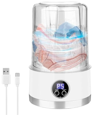 Lavadors Portátil Mini Recargable, 1L Capacidad Para Ropa Interior, Calcetines Y Ropa De Bebé, Lavado Con Batería De Larga Duración, Ideal Para Viajes Y Espacios Pequeños