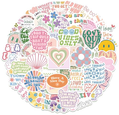 100 Stück Dänische Pastell Aufkleber Bunte Niedliche Ästhetische Sticker Wasserdicht Für Wasserflaschen Laptops Tagebücher Und Handyhüllen Motivational Quotes Für Jugendliche Mädchen Und Frauen