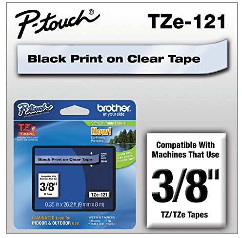 Brother TZe121 - TZE-121 Laminated Tape 9MM 8M - Black ON Clear