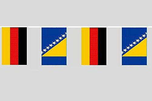 U24 Flaggenkette Deutschland - Bosnien-Herzegowina 6,20 m Fahne Flagge Fahnenkette Freundschaft