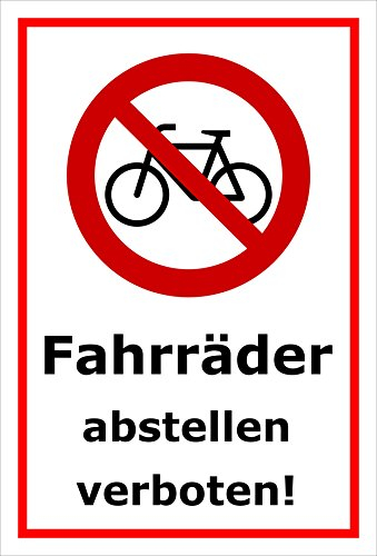 Melis-Folienwerkstatt Aufkleber – Fahrräder abstellen - 15x10cm – S00050-042-B -20 Varianten