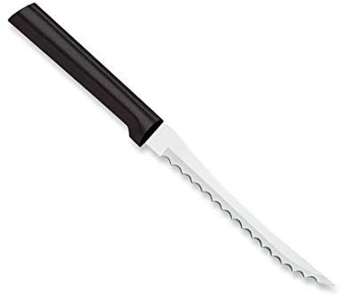 Rada Cutlery Tomato Slicer Knife (W226), 5 Stainless Steel Serrated Blade, Black Handle