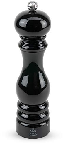 PEUGEOT - Paris u'Select 22 cm Salt Mill - 6 Predefined Grind Settings - Made with PEFC Certified Wood - Made in France - Black Laquered Colour