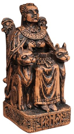 Dryad Design Freya Statue, nordische Göttin der Liebe, des Krieges und der Magie, 19 cm, Wikinger-Heidnische Heimdekoration (Holz-Finish)