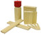 Carromco ORIGINAL Kubb Wikingerschach Odin-M, aus Kiefernholz mit rotem König, wetterfester Tasche, Outdoor Spielzeug Wikinger Schach Holz Schwedenschach groß