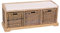 Mendler Sitzbank Bienne, Aufbewahrungsbox, 3 Körbe, Kubu-Rattan-Geflecht, 112x46x37cm - hell