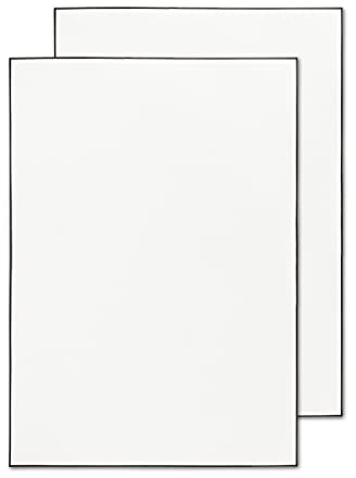 50 Stück Trauerpapier DIN A4 mit handgemachtem schwarzen Rand - 210 x 297 mm - Briefpapier für Kondolenz - Ideal auch zum Bedrucken