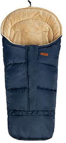 XXL Fußsack mit verlängerbarem Fußteil Winterfußsack aus Vlies Kinderwagen verlängerbar 80-100 x 45 cm für Babyschale Kinderwagen Schlitten wasserdicht Mädchen Junge (Blau)