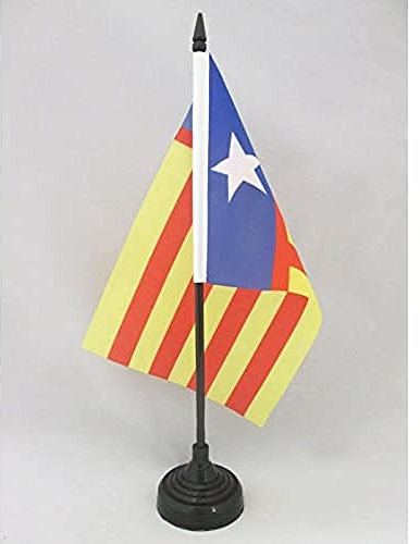 BANDERA de MESA de la COMUNIDAD VALENCIANA INDEPENDENTISTA 21x14cm - BANDERINA de DESPACHO REGIONALISMO VALENCIANO - SENYERA VALENCIA 14 x 21 cm - AZ FLAG