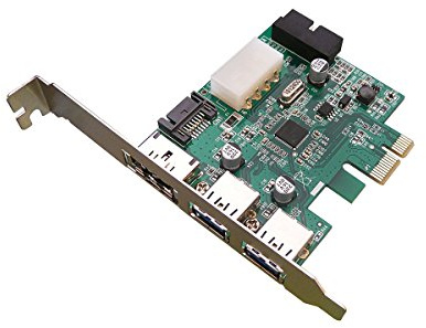 KALEA-INFORMATIQUE PCI Express PCIe auf USB 3.0 und ESATA Power Over Controller-Karte. 2 + 2 USB3 Ports und 1 POeSATA Port mit NEC Chipsatz.