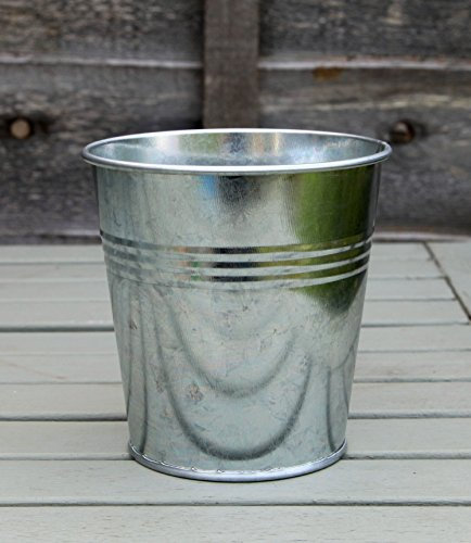 GALVANIZED ZINC TIN METAL BUCKET HERB FLOWER POTS PLANTER IN DIFFERENT SIZES (10.5cm without handle)