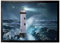 1art1 Leuchttürme Leuchtturm Bei Sturm Im Mondlicht Fußmatte Dekomatte Innenbereich | Design Türmatte 70x50 cm