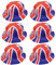 I LOVE FANCY DRESS LTD Union Jack Plastik Melone Hut - Jubiläum Party Britisch Kostüm Herren & Damen - Erhältlich in Viele Packung Größen - 6X Hut