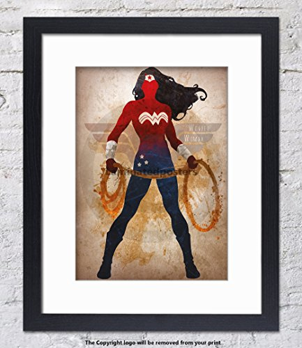 Laminated Posters Wonder Woman - Superhero - Framed WHITE Mounted - Art Print