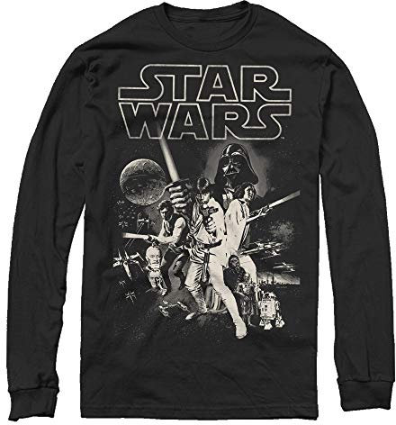 Star Wars Men's Official 'Poster' Graphic Tee Shirt, Black, Large