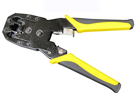 Pinza crimpatrice, spelafili e tagliafili, adatta per 8P/RJ45, 6P/RJ12, 4P/RJ11, con strumento per pressare e tagliare i fili incluso