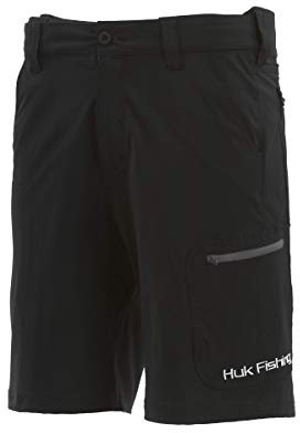 HUK Herren Standard Next Level 26,7 cm schnell trocknende Performance Angel-Shorts mit UPF 30+ Sonnenschutz, Schwarz, Größe L