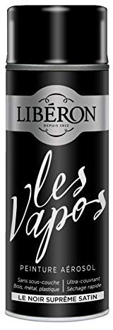 Libéron Peinture aérosol Les vapos, Le Noir Suprême Satin, 400ML