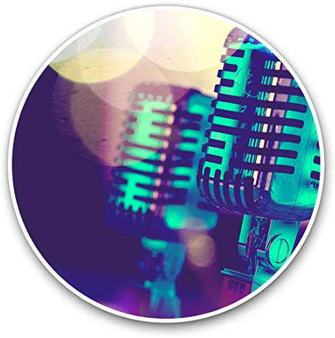 2 x 30cmVinyl Stickers - Microphone Singer Band Decals for Car Van Luggage Scrap Book Fridge #16495
