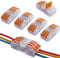 QitinDasen 12Pcs KV313 Leva-Dado Cavo Connettore, 3 in 3 fuori Bilaterale 6 Porte Trasparente Connettore Conduttore Compatto, Morsettiera Cavo Connettore Molla Rapido