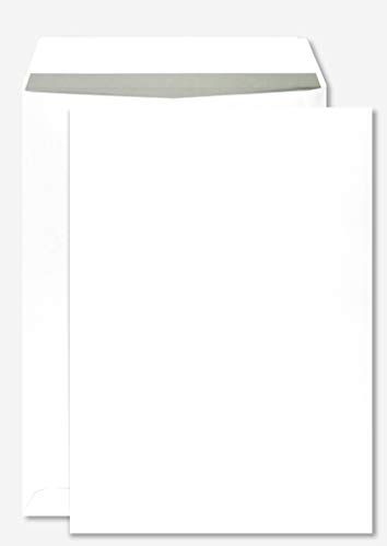 Netuno 250 Versandtaschen DIN B4 Weiß mit grauem Innendruck 250 x 353 mm 100g Versandtaschen Geschäftsumschläge gerade Klappe haftklebend ohne Fenster Briefumschläge Großbrief B4 Briefhüllen groß