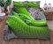 Bettwäsche Set Grüne Schlange Bettbezug Und Kissenbezug Mikrofaser 3D Digital Print Dreiteiliger 135×210Cm