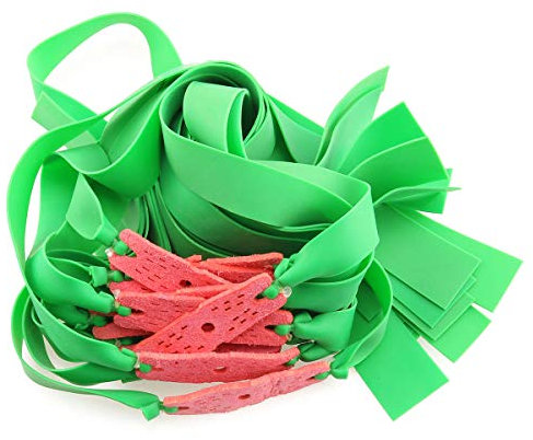 E-outstanding 12 Stück Schleuder Jagd Leistungsstarkes flaches Gummiband 0,6 mm hohe Elastizität Outdoor Katapult Latex flach elastisch widerstandsfähig für Schießen, grün