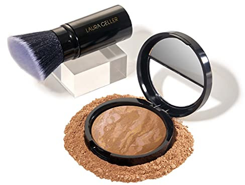 Laura Geller New York Baked Balance-N-Brighten Color Correcting Foundation, Sand + Kabuki-Pinsel
