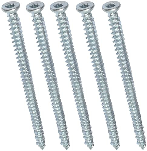 AERZETIX - C48387 - Set di 5 viti di ancoraggio diretto per calcestruzzo Ø7.5x120mm testa fresata conica - con impronta a stella T30 - fissaggio diretto senza tasselli