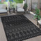 Paco Home Outdoor Teppich wetterfest & langlebig Moderne Boho-Designs mit 3D-Effekt Skandi-Look UV-beständig & robust für Balkon, Garten, Wohnzimmer & Küche, Grösse:240x340 cm, Farbe:Anthrazit 3