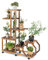 GOPLUS Pflanzenständer aus Holz mit 8 Etagen, rollendes Blumenregal mit achteckigem Design, freistehendes Eck-Pflanzenregal auf Rädern, für Wohnzimmer & Terrasse, braun (107 x 29 x 126 cm)