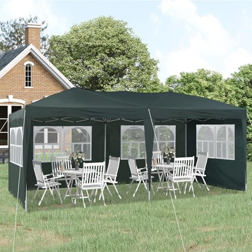 TUKAILAi Pop-Up-Festzelt-Pavillon mit Seiten, UV-Schutz, für Hochzeiten und Veranstaltungen, große Gartenzelte für Grillen, Hochzeit, Party, Camping, 3 x 6 m