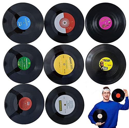 TANJI 8 Stück Schallplatten Deko, Vinyl Dekoration für Wand, Musik Platten für Bar, Innen, Schlafzimmer, Band