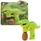 Kögler 50243 - Dinosaurier Seifenblasenpistole für Kinder, T-Rex Motiv in Grün – Magischer Spielspaß mit Licht und Sound