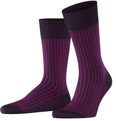 FALKE Herren Oxford Stripe Socken atmungsaktive Baumwolle verstärkte Herrensocken flache Naht für druckfreie Fußspitze gerippt besondere Brillanz Business Alltag 1 Paar | aus Fil d'Ecosse Baumwolle