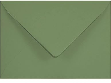 Netuno 100 farbige Briefumschläge Olivgrün DIN B6 12,5 x 17,5 cm 120g Materica Verdigris bunte Umschläge edel hochwertig Briefhüllen Naturpapier ökologische Kuverts elegant für Einladungen Hochzeit